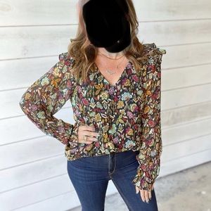 NWT Easel floral blouse